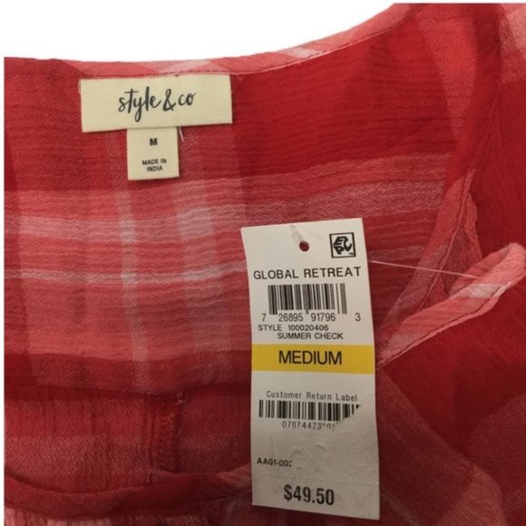 Style & Co  Sleeveless Lightweight Gauze Swing Top NWT Sz Medium - Picture 7 of 10